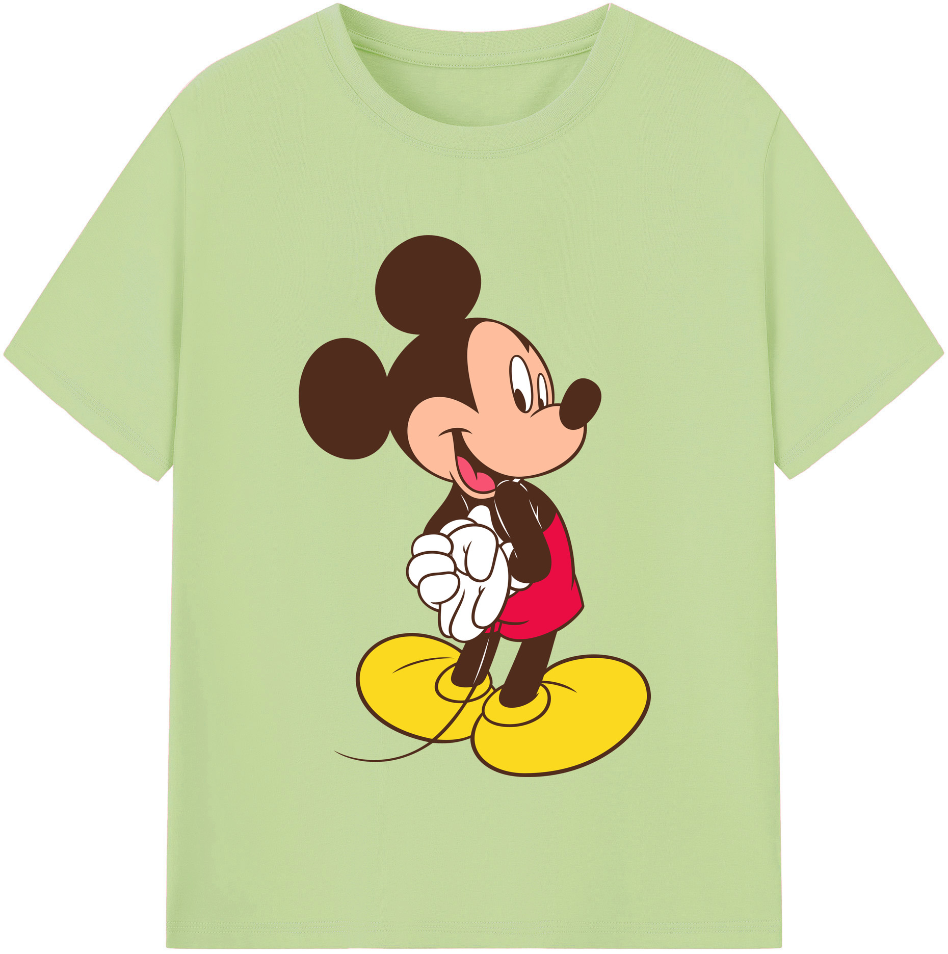 （画像用） ミッキーマウス Mickey Mouse 綿100％半袖Tシャツ（フロントプリント）